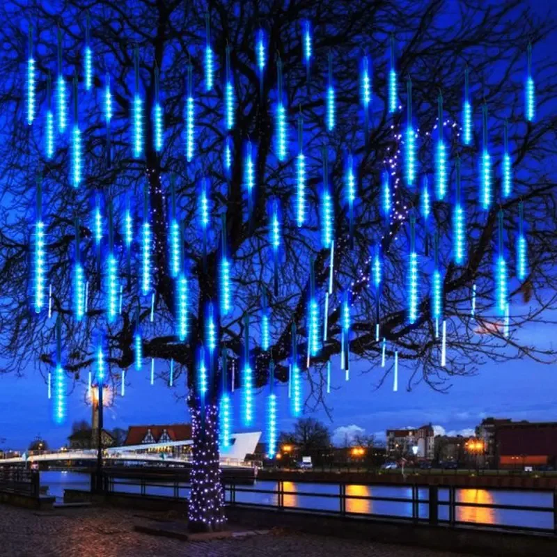 1/2/3/4 Set LED Meteor Shower Lights Garland Festoon Holiday Home Decor Strip Light Fairy Street Decoration Wedding Home Outdoor