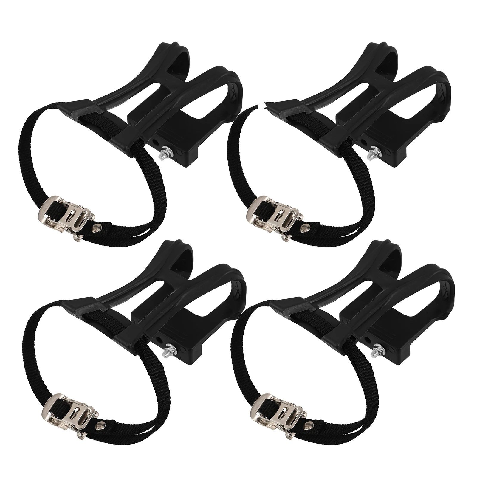 4Pcs Durable Nylon Bike Pedal Straps Toe Clips Cage Universal Fit for Indoor Outdoor Cycling Exercise Bikes Mountain Bicycle