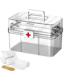 First Aid Kit Medicine Storage Box Portable Emergency Box Household Double Layers Medicine Boxes Medical Kit Storage Box