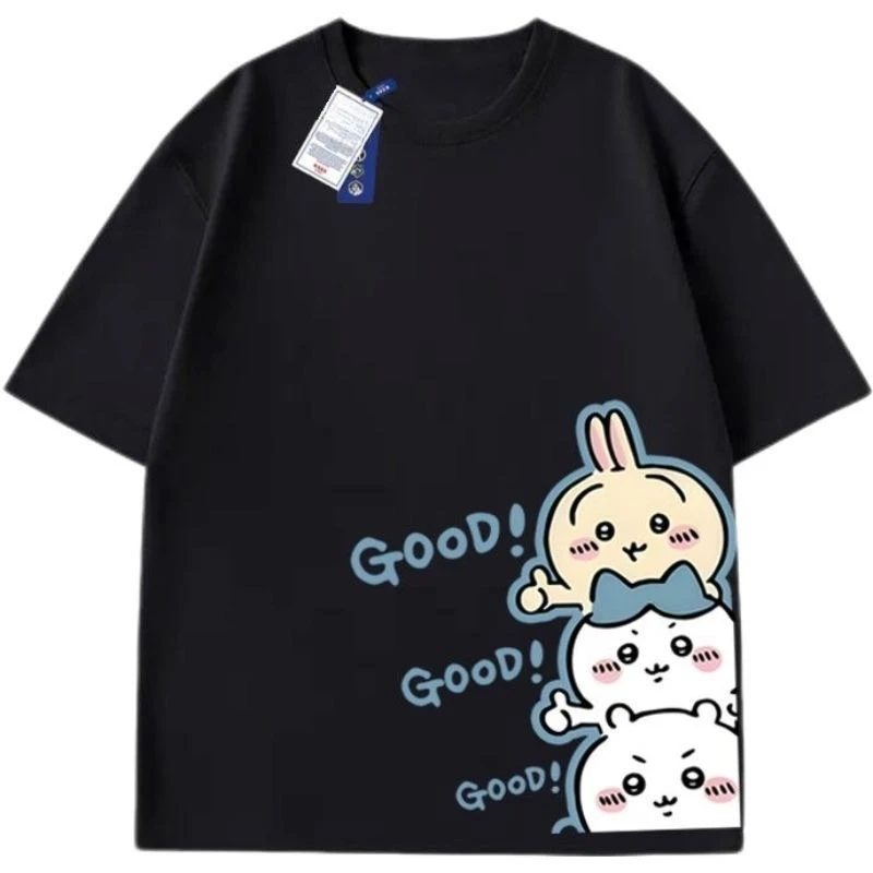 T Shirt Chiikawa Usagi Short Sleeve Cotton Breathable Quick Dry Wrinkle Resistant Summer Casual USA Print Anime Kawaii Mens New