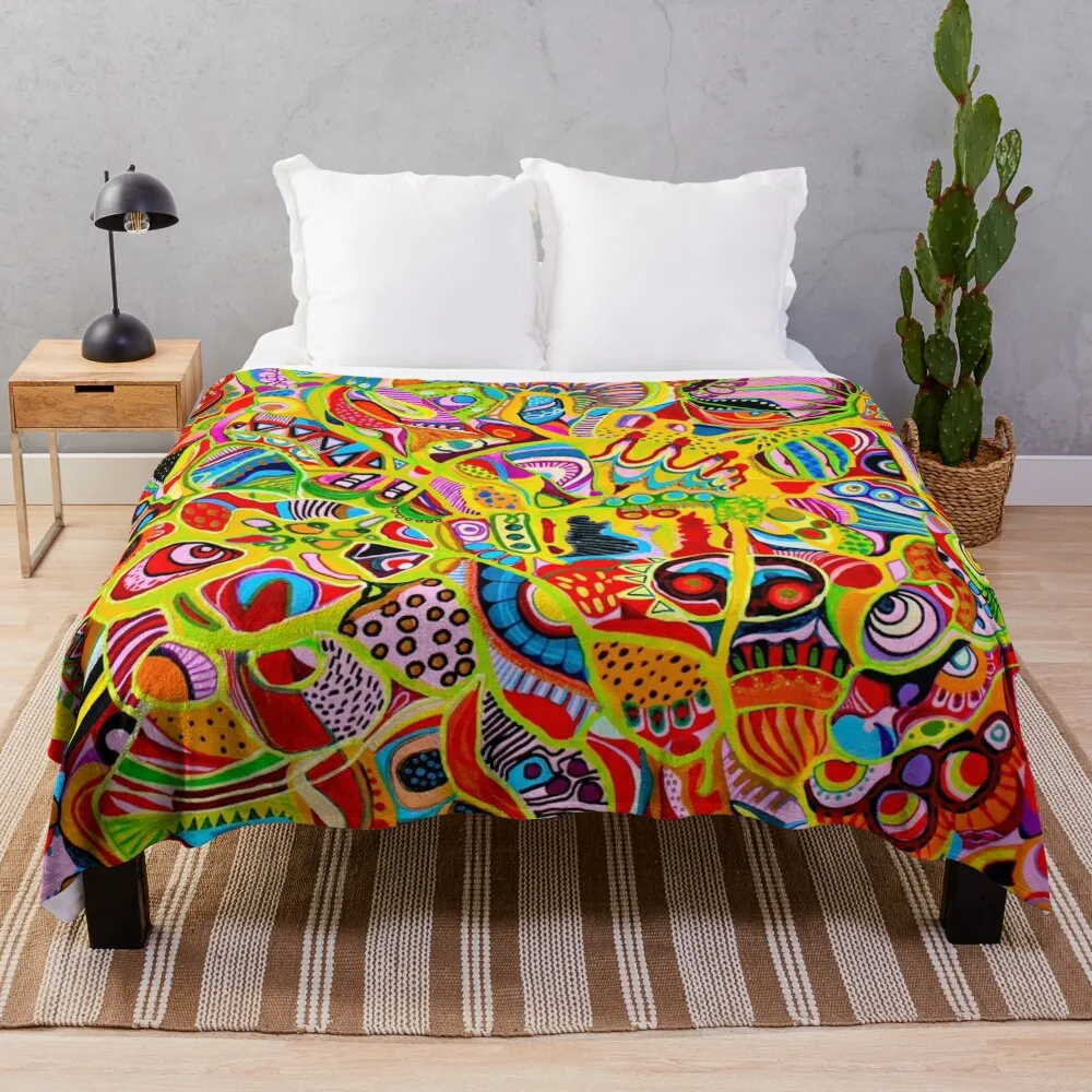 638. Magnificent Unique Colorful Abstract Throw Blanket Decorative Throw Hairy Weighted Decorative Sofa Blankets