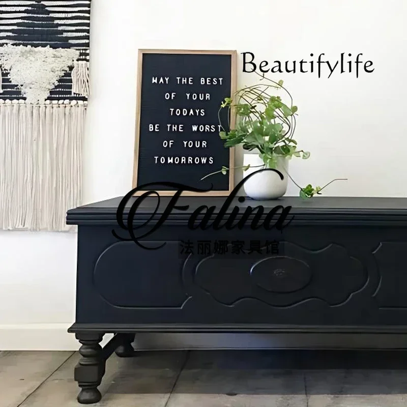 VV W الفرنسية الراقية الرجعية نمط طاولة القهوة الخشب الصلب نحت زهرة فيلا الأوروبية الفاخرة المحكمة غرفة المعيشة القهوة العتيقة T #1