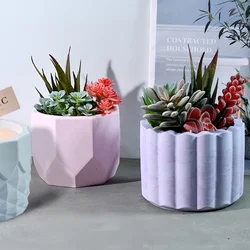 Round Gypsum Flower Pot Mold Section Concrete Cement Vase Silicone Mold Office Desktop Decoration Microlandscape Handmade Tools