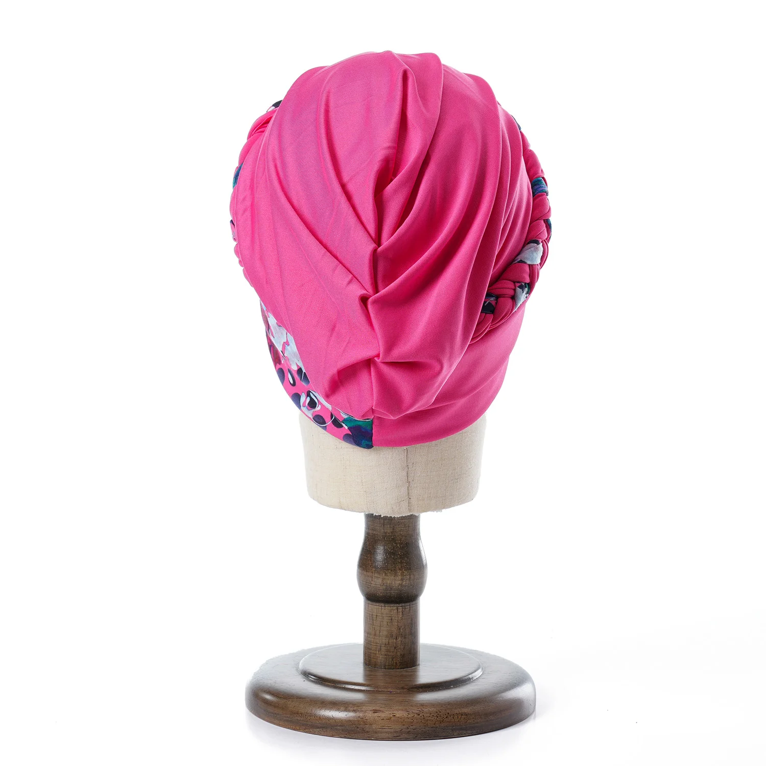 Frauen Rüschen Muslimischen Turban Druck Blume Knoten Kopftuch Islamischen Innere Hijab Caps Chemo Kappe Haarausfall Plissee Kopf Wrap Turbante – Detail 5