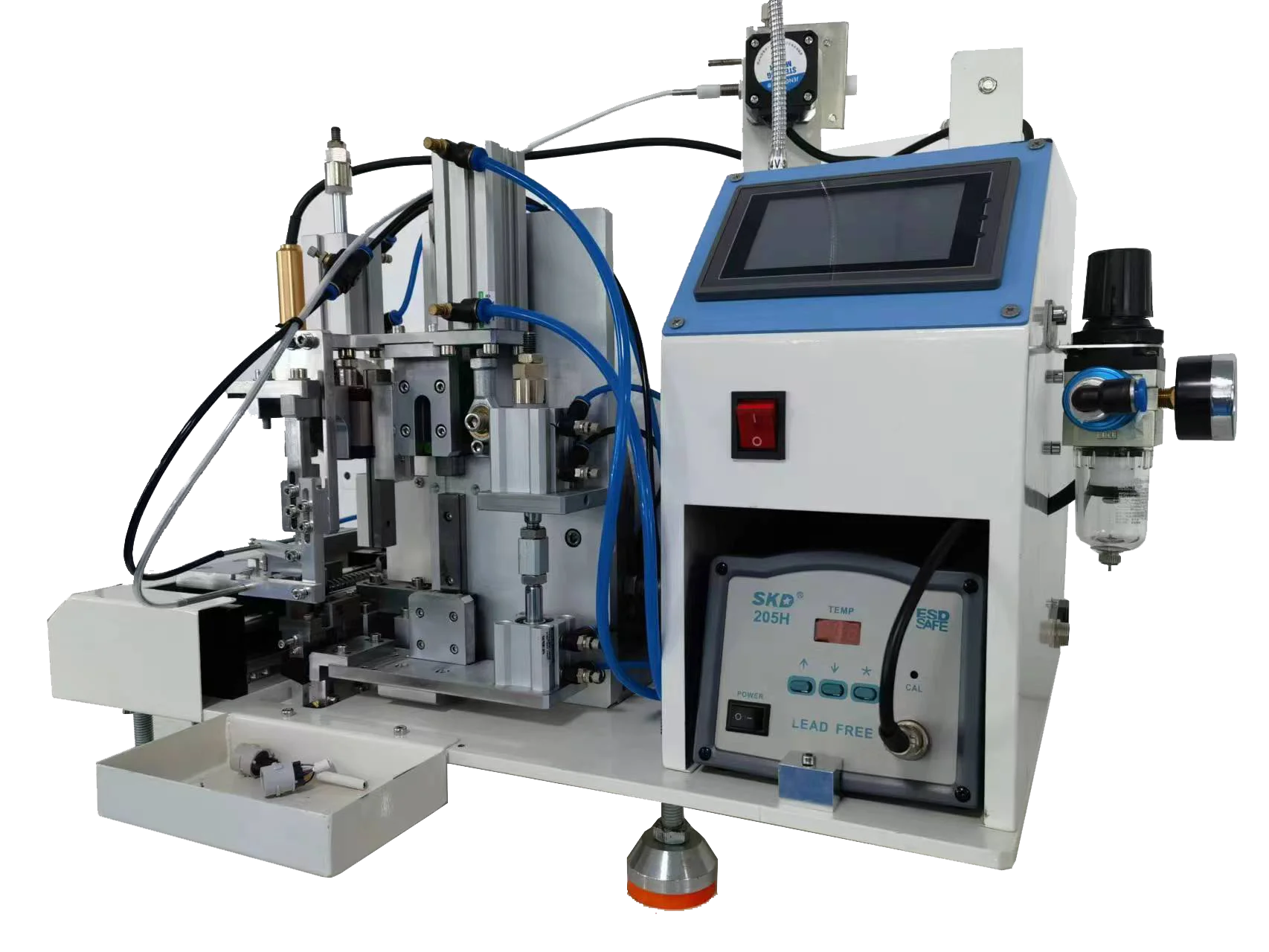 USB type C electric components uab cable making machine semi-auto cable stripping soldering machine