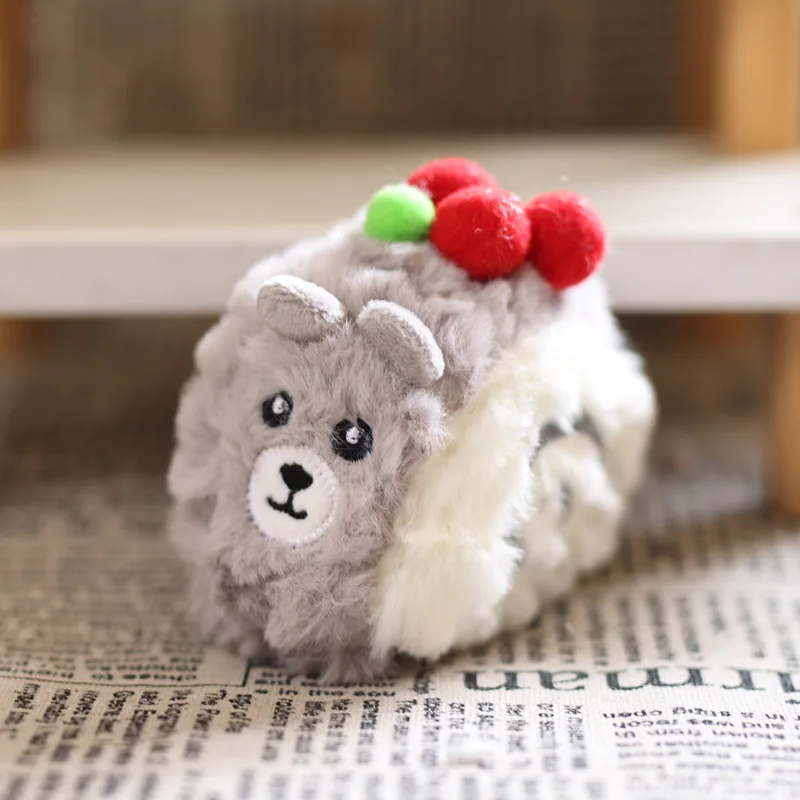 Uroczy pluszowy breloczek w kształcie misia z ciastem, kreatywny prezent urodzinowy, miękki pluszowy misio z ciastem, ozdoba do torby, breloczek.