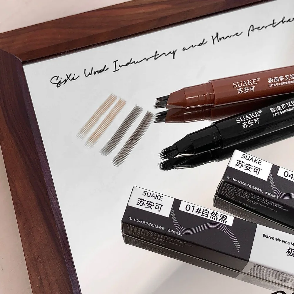 Penna Microblade Ultra Fine Multi Punta a forchetta Capelli come tratti Impermeabile a prova di sbavature Lunga durata per la bellezza naturale delle sopracciglia con piume