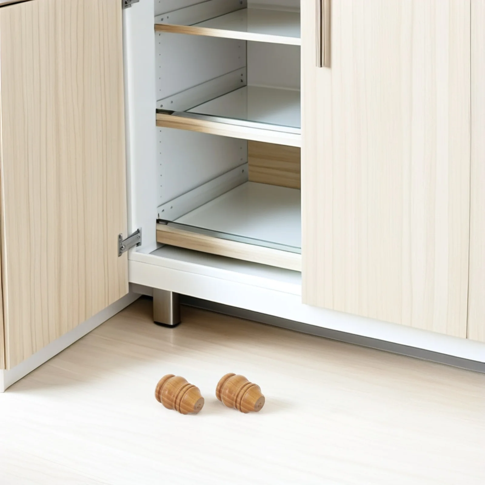 

4pcs 8Cm Rubber Wood Furniture Legs Gourd Shape Wooden Sofa Leg Replacement For Couch Chair Bed Cabinet Coffee Table Support