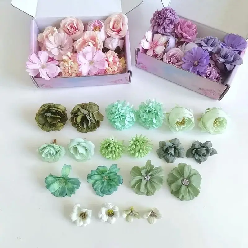 Mixed Rose Artificial Flowers Silk Fake Flowers For Home Decor Wedding Marriage Decoration DIY Craft Garland Gifts Box Accessory