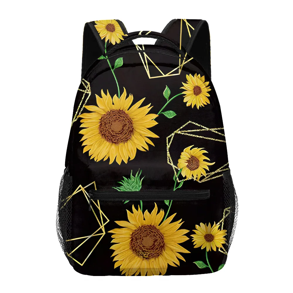 Mochila Popular de dibujos animados con margaritas y girasoles para estudiantes, mochilas para Notebook con estampado 3D de Oxford, mochilas de viaje impermeables para niños y niñas