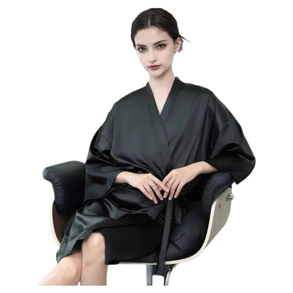 Professional Hair Salon Smock Hair Cutting Hairdressing Salon Client Gown Robes Cape Waterproof Non-stick Hair Woman Bathrobes