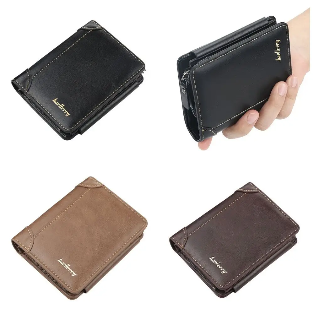 

Creative Purse Men PU Wallet Zipper Card Brand Business Clutch Bag Large Capacity Coin Purse ID Card Holder Men