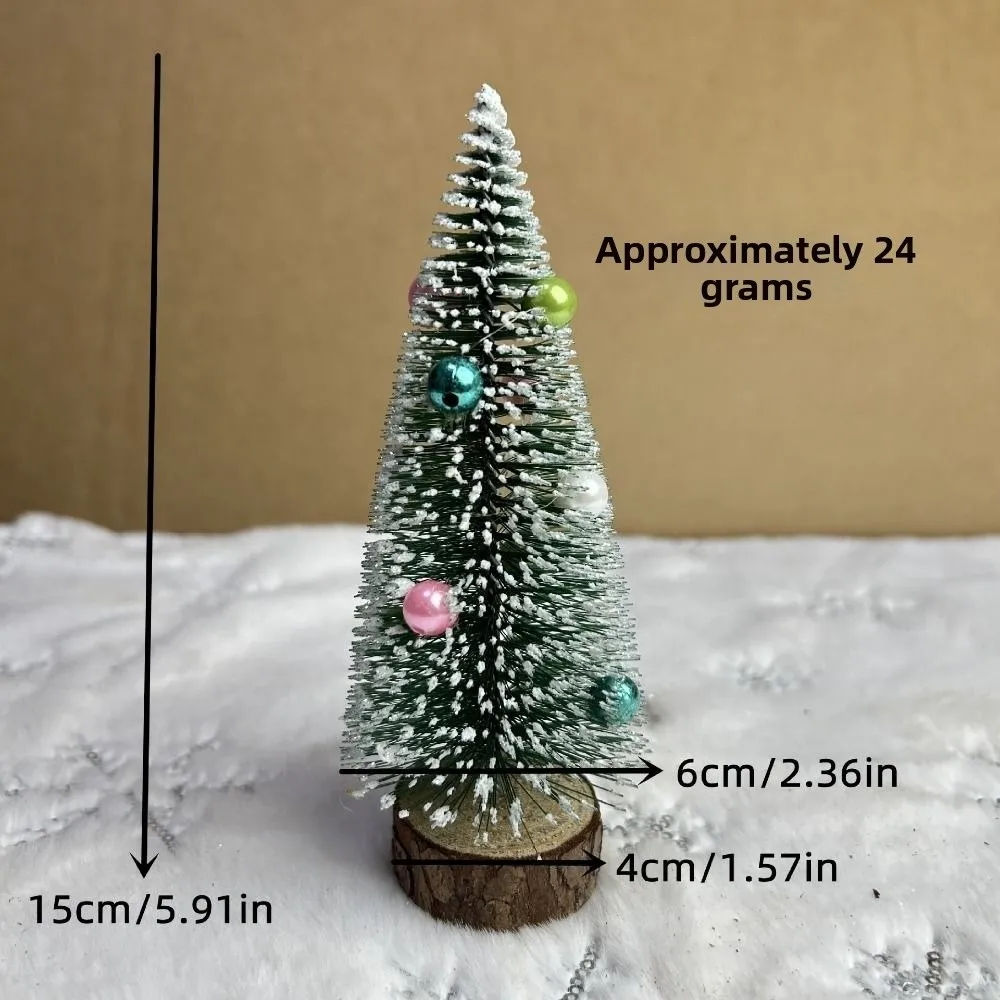 15/20/25/30cm Christmas Tree Cedar Tree Plastic Mini Doll House Festival Tabletop Tree Miniature Snow Decor