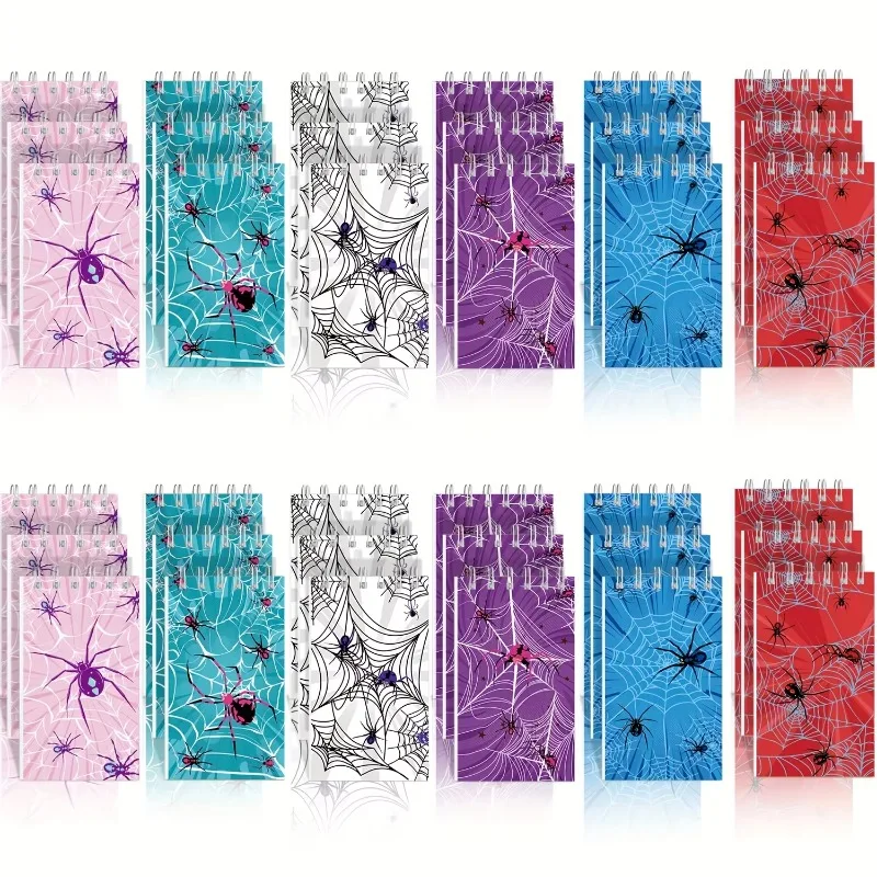 12 Pcs Spider Web Notebooks, Notepads, Pocket Notebooks, Message Books, Convenient Coil Notebooks, Party Gifts, Birthday Gifts
