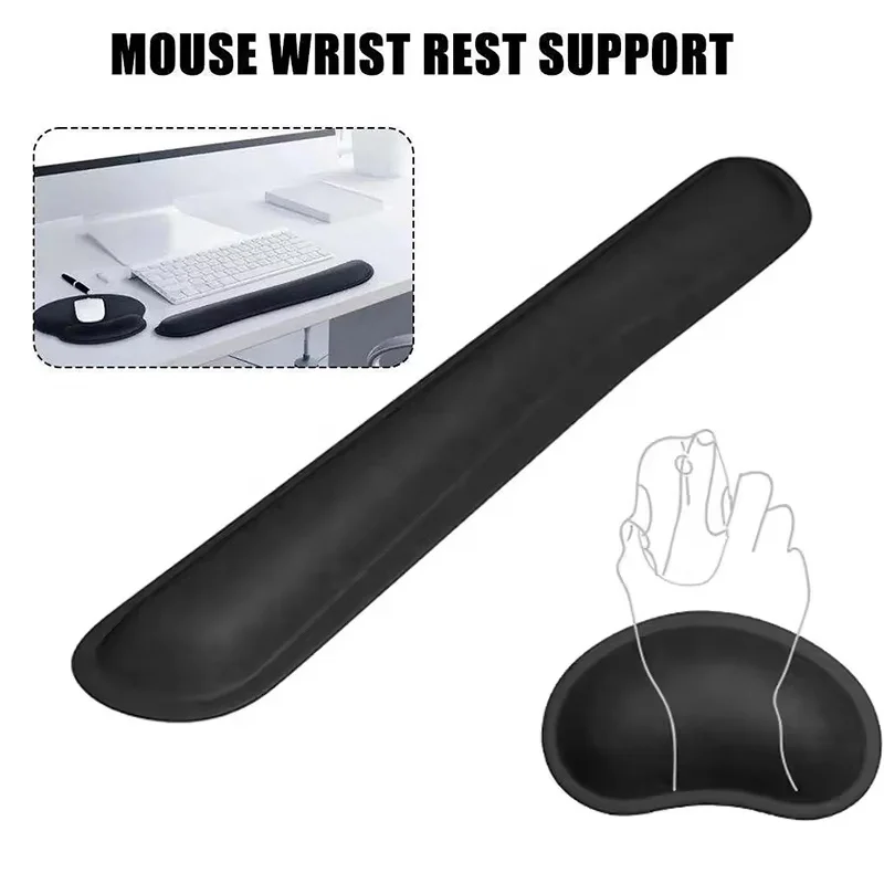 Memory-Schaum-Mauspad für Büro und Gaming, Handgelenkauflage reduziert den Handgelenkdruck für Tastatur, Maus und Desktop, ergonomisches Design, kompaktes Design.