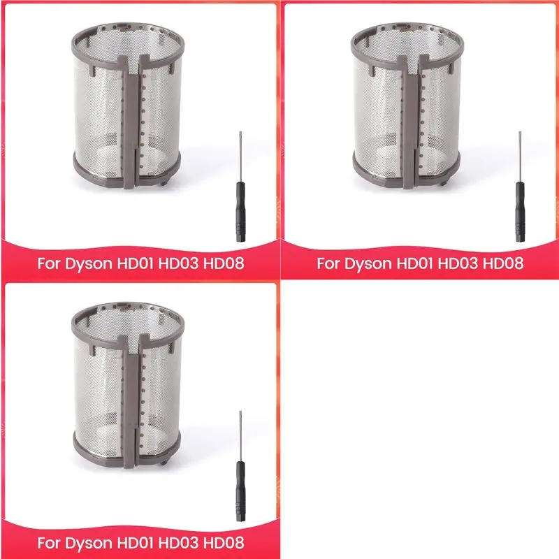 

Акция! 3 внутренних сетчатых фильтра для фенов Dyson Supersonic моделей HD01, HD03, HD08, металлическая встроенная сетчатая крышка-фильтр.