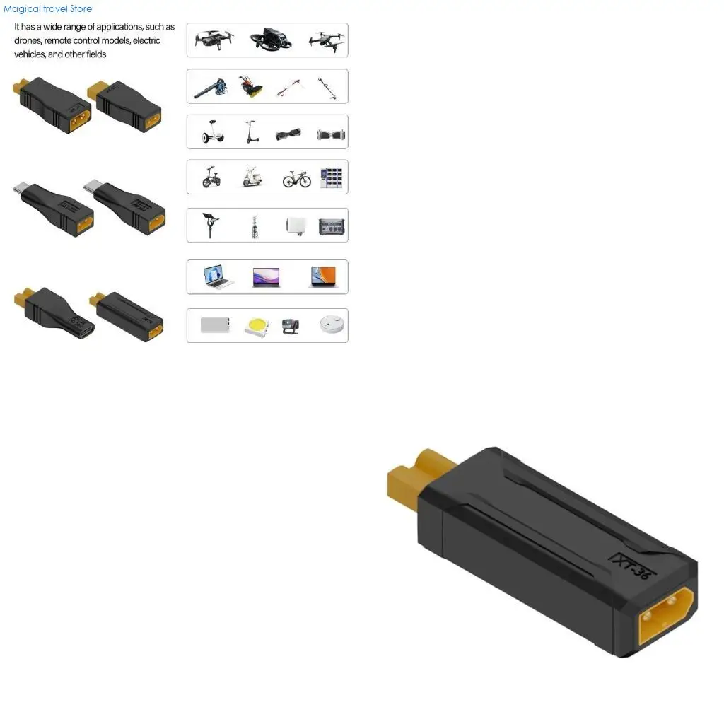 N2UB XT30 / XT60 /Type C Male Female Charging Adapter for Power Supply During Races and Expeditions