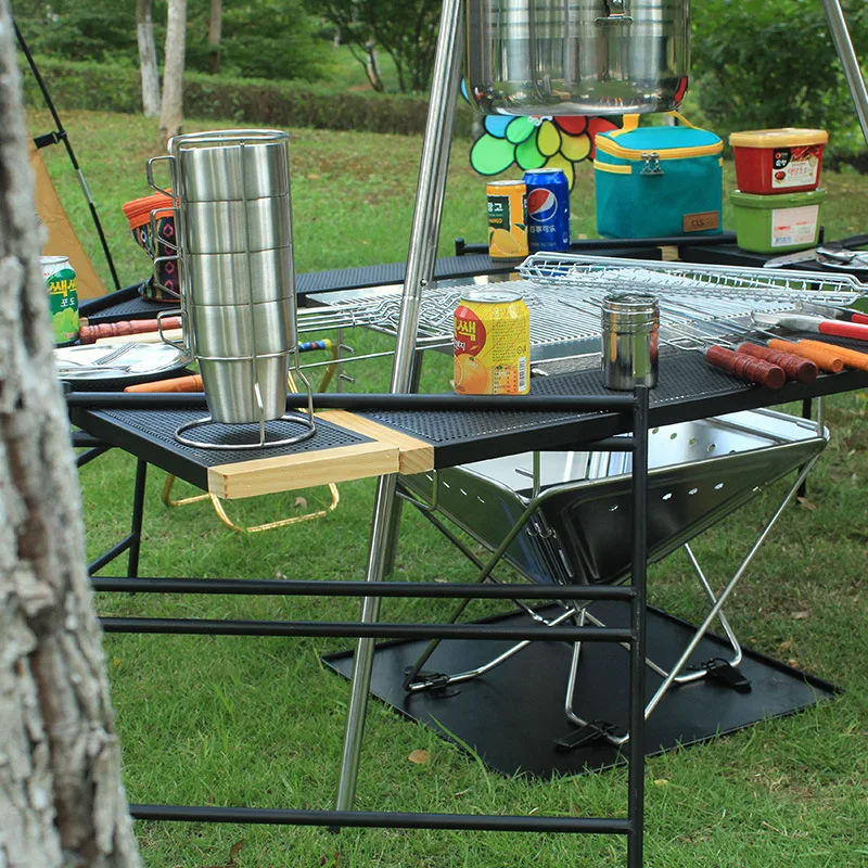 

Outdoor Barbecue Table with Splicing Mesh Table, Camping Portable Multifunctional Folding Table, Picnic Table