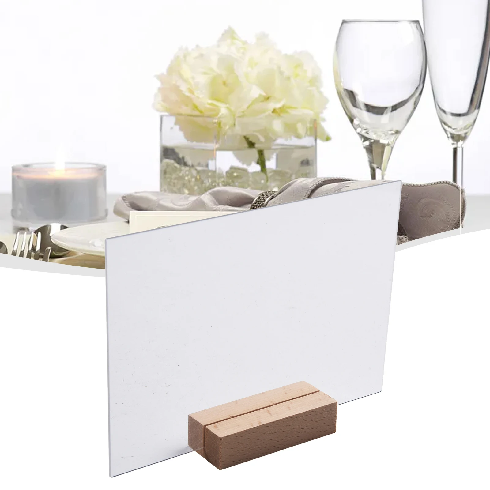 Stylish Table Sign Holder Reception Stand Roman Numerals Reception Sign 1Set Acrylic For Wedding Party Decoration