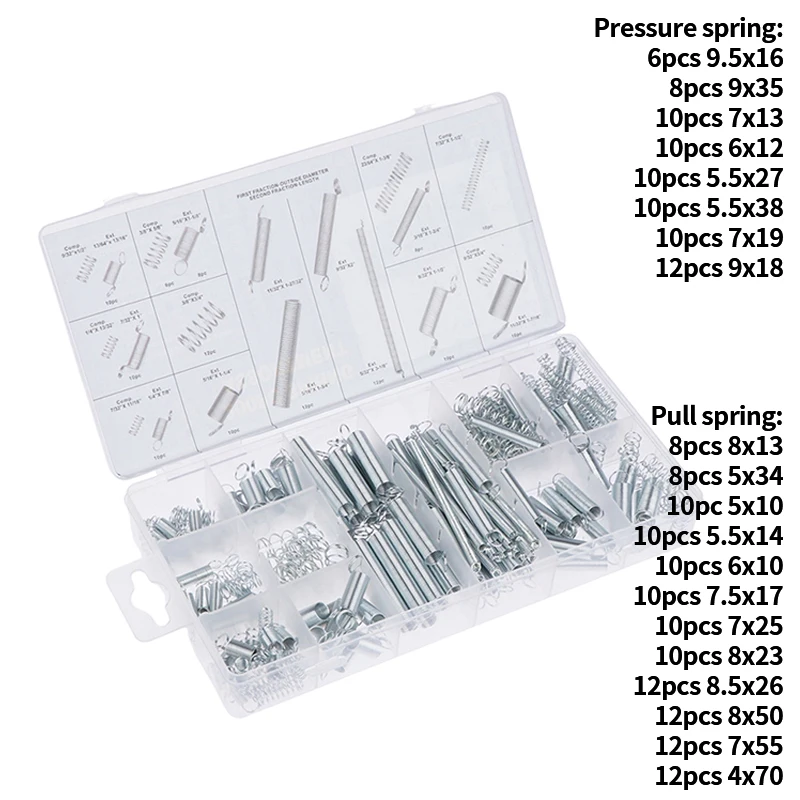 

200Pcs With Storage Box Accessories Extension And Compression Coil Spring Set