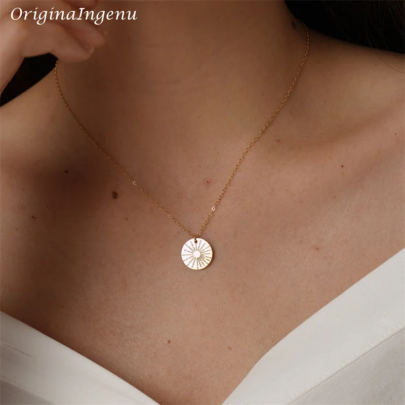 Sunbeam naszyjnik Sunshine biżuteria Handmade 14K złota wypełnione monety Choker wisiorki Collier Kolye biżuteria Boho naszyjnik dla kobiet — zdjęcie 5