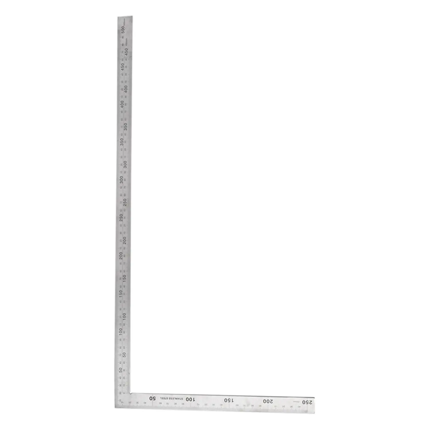 ステンレス製、25cm×50cm、90度の直角定規、測定用具