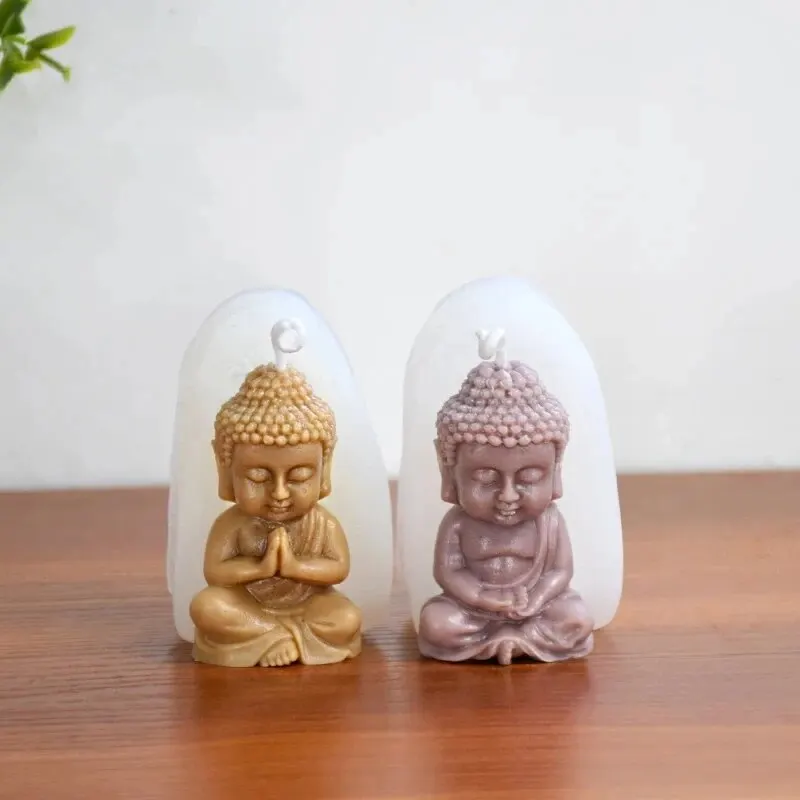 3D Buddha Silicone Candle Mold Meditation Chanting Buddha Gypsum Clay Epoxy Resin Soap Making Supplies Church Decoration Process