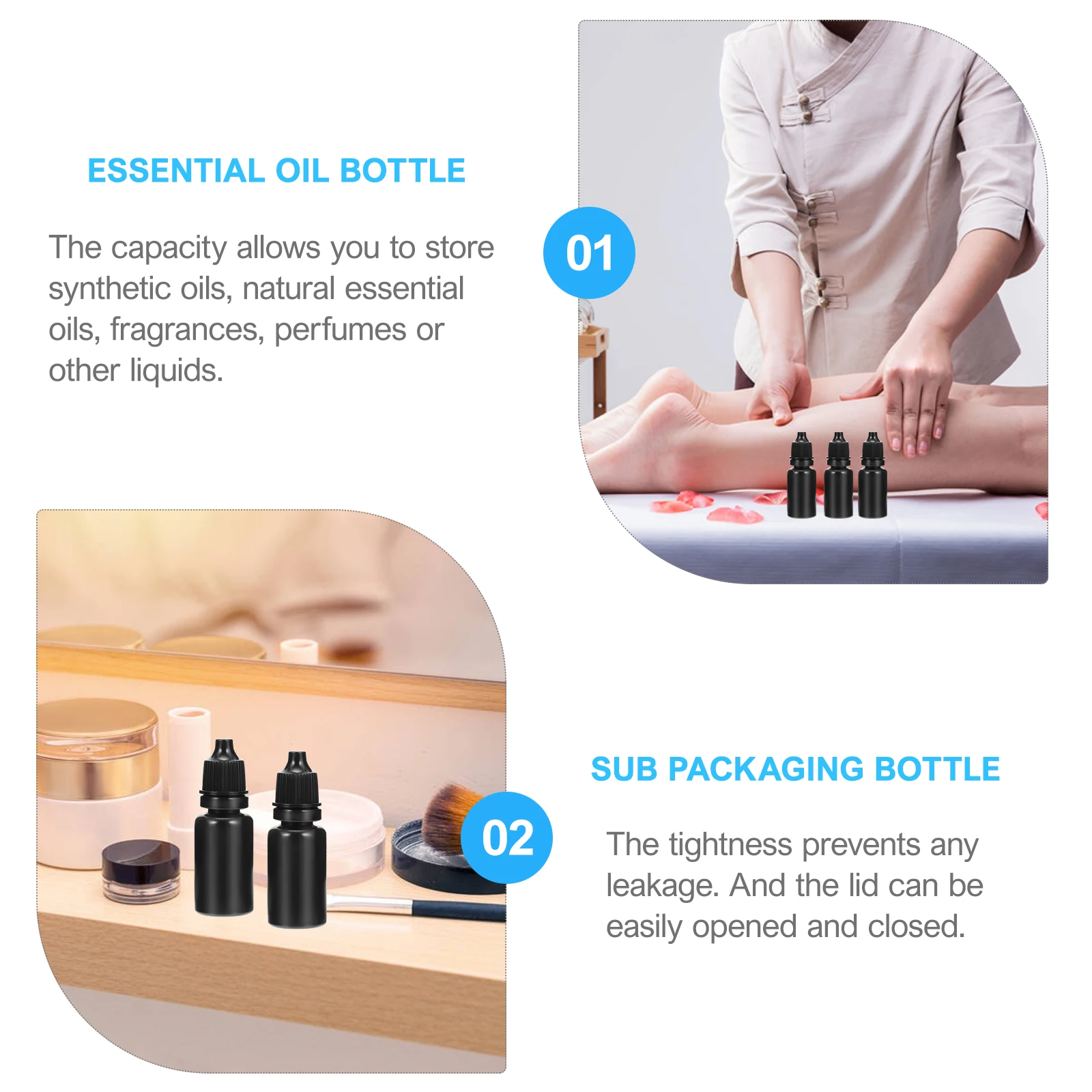 

50 Pcs Drop Bottle Empty Bottles Dropper Essential Oils Plastic for Storage Travel