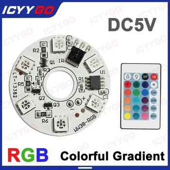 Fuente de luz de 5V, Panel de luz LED, gradiente colorido, Control remoto RGB, interruptor de temperatura de doble Color, luz nocturna que cambia de Color