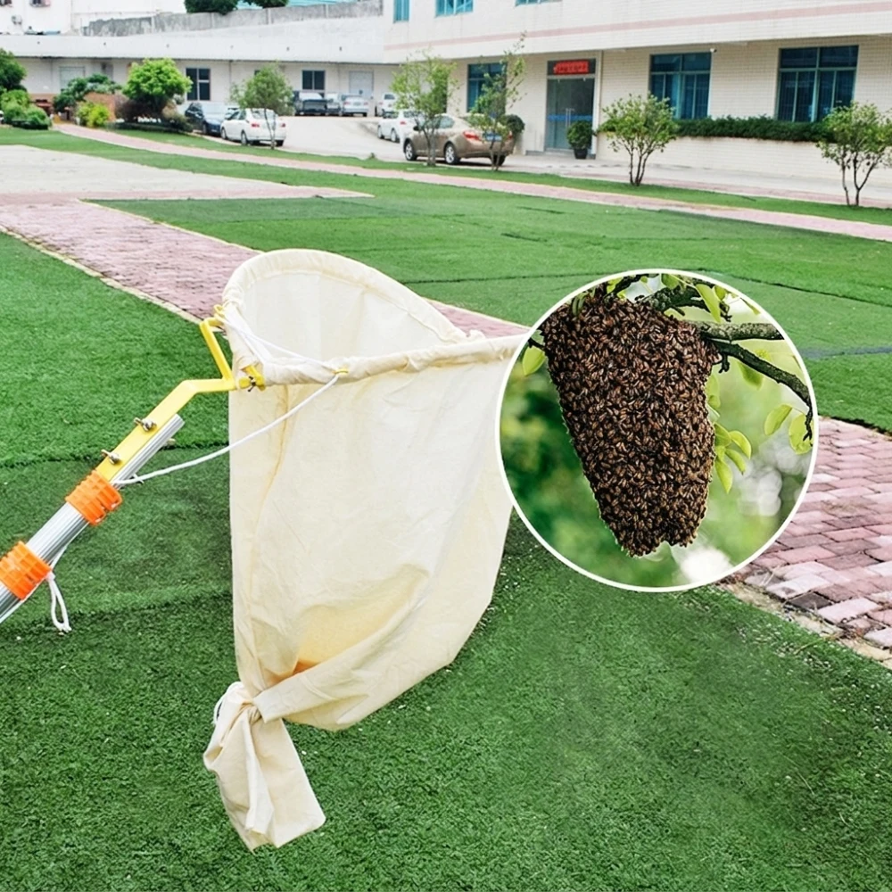 Lightweight Aluminum Pole Bee Swarm Catcher Net Honey Bee Harvesting Accessories Agriculture Beekeeping Tools Kits