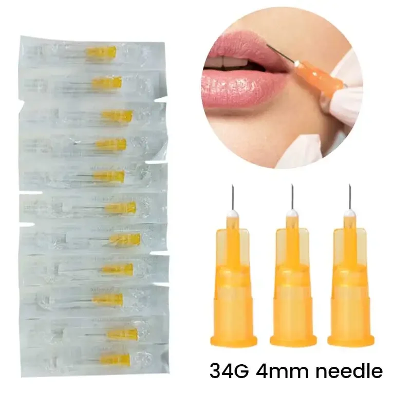 Aguja de punta afilada desechable, 18G, 25G, 27G, 30G, 31G, 32G, 34G, párpados pequeños sin dolor, piezas de herramientas, Micro aguja de perforación