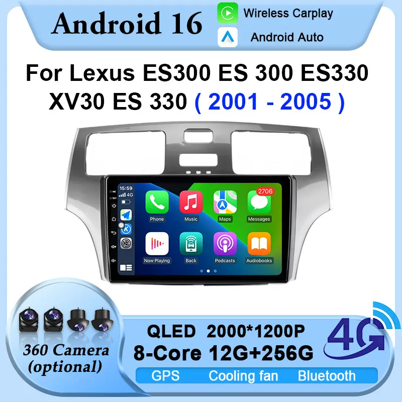 

Автомагнитола Android 16 для Lexus ES300 ES 300 ES330 XV30 ES 330 2001-2005 с GPS, видео, разделенным экраном, Auto Carplay и BT-стерео