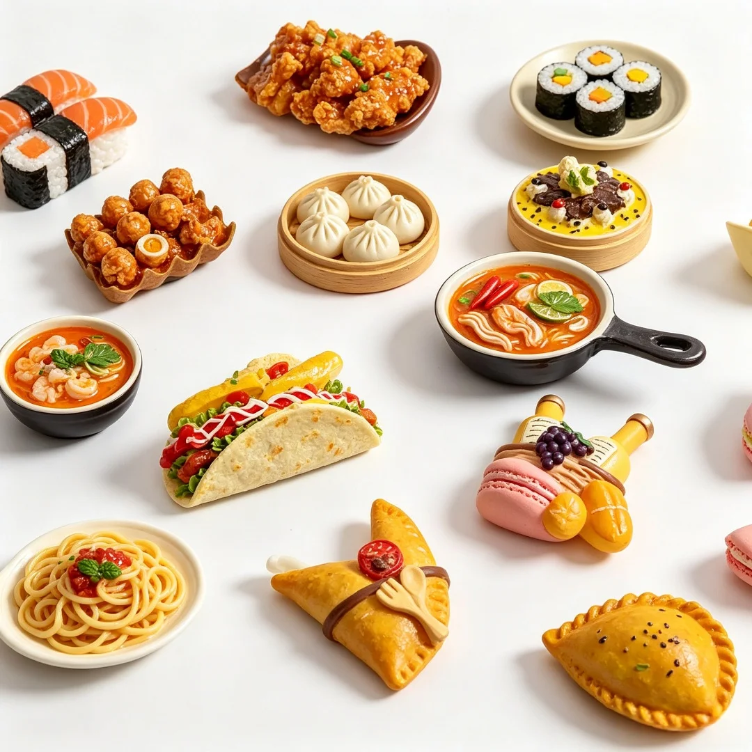 Custom Cute 3D Mini Food Fridge Magnet Resin Simulation Snack Dessert Refrigerator Decor Creative Souvenir Gift