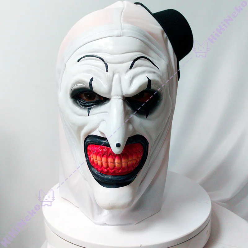 Maska klauna lateksowa na Halloween Terrifier, straszny kostium zabójcy, maska horroru na Halloween, upiorne maski dla dorosłych, męskie i damskie akcesoria Joker