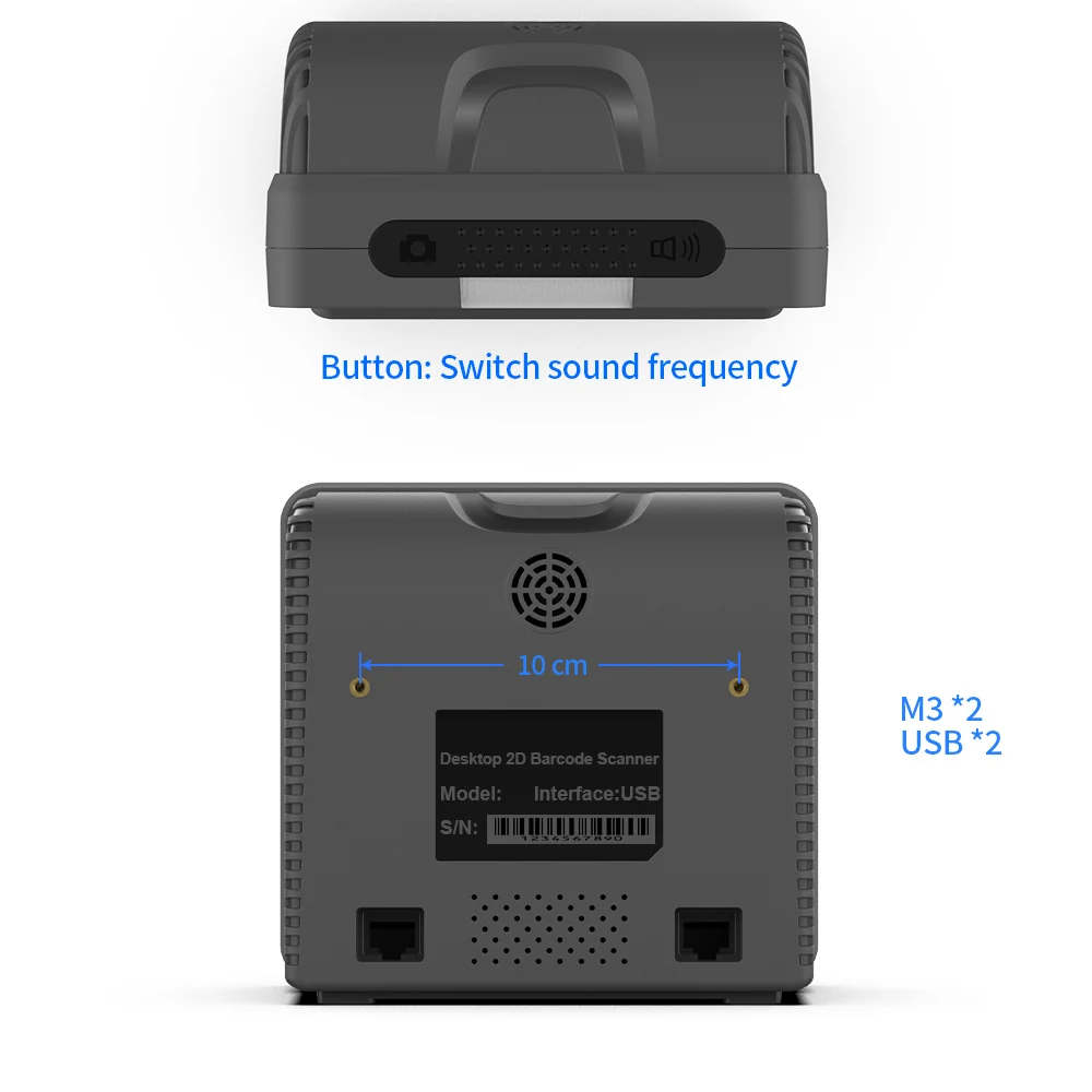 GTCODESTAR Omni Directional Barcode Reader 2D Desktop Wired Barcode Scanner Embedded QR Code Reader 1D Platform for Supermarket