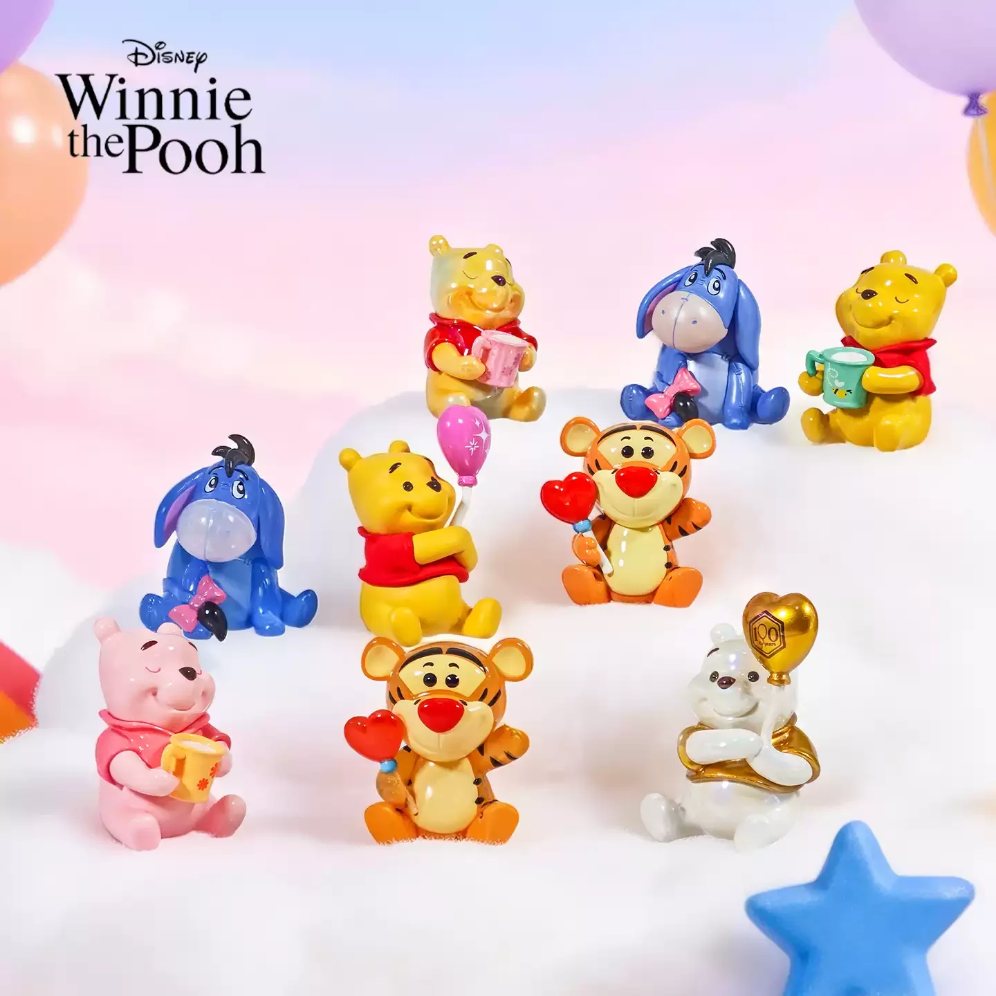 

In Spot Winnie The Pooh 100th Anniversary Mini Blind Box Figures Set With Eeyore Tigger Piglet Anime Desktop Decor Mystery Box