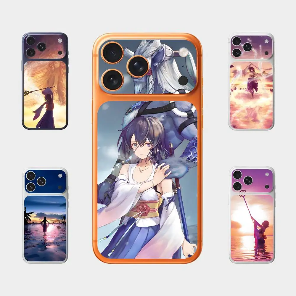 

Game Figure Y-Yuna Plain Decal Skin for iPhone17 Pro Max Back Film Cover Wrap Anti-scratch Durable Sticker