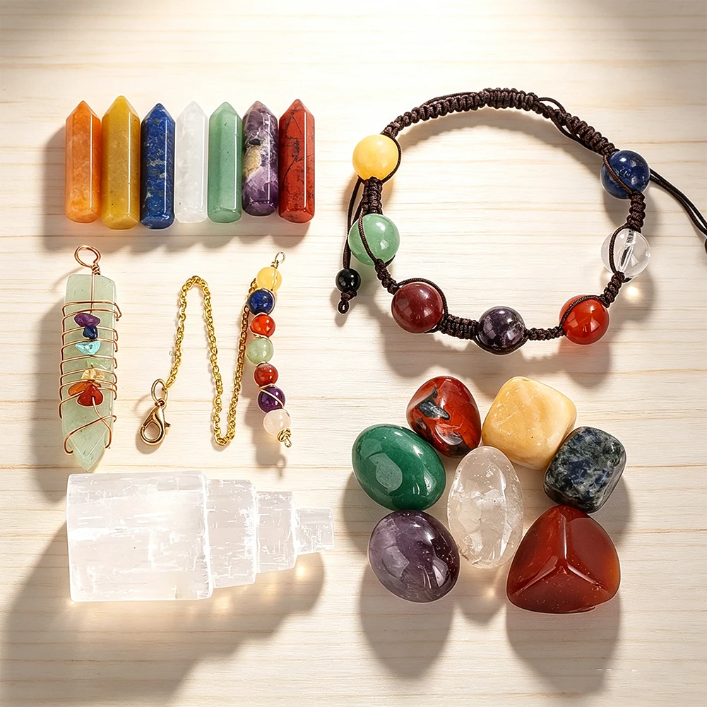 ชุดคริสตัล 7 จักระ พร้อมกล่องไ - Healing Crystal Set บทวิจารณ์และราคา