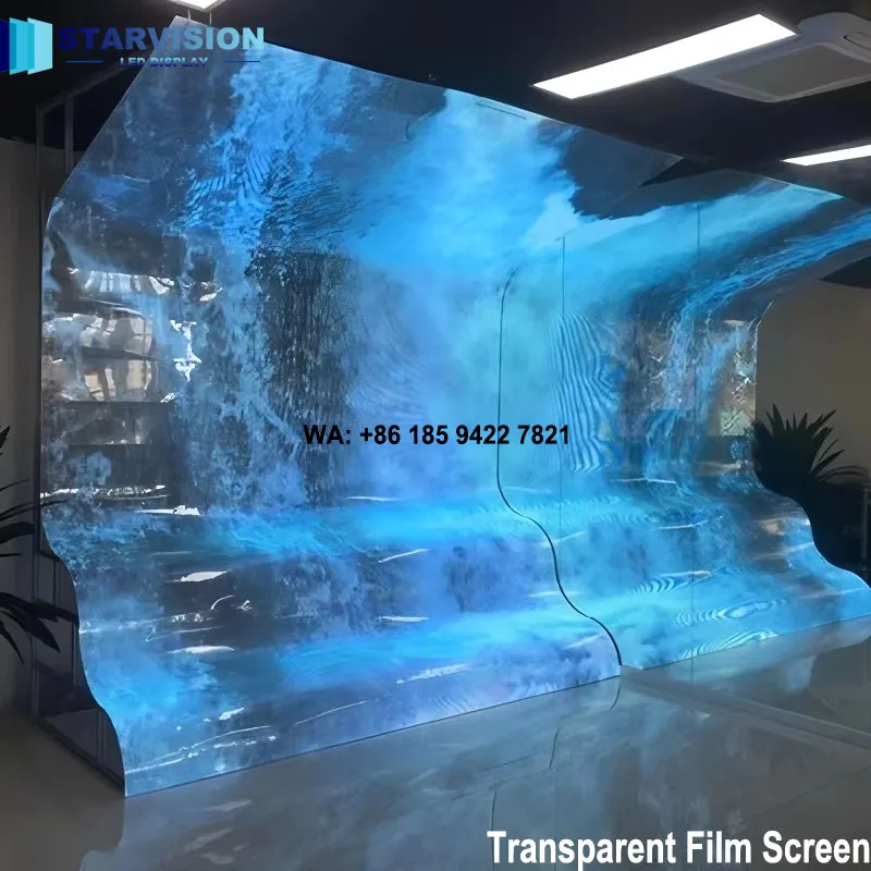 P6 Flexible Transparent Film Screen High Brightness LED Display for Shopping Mall Exhibition
