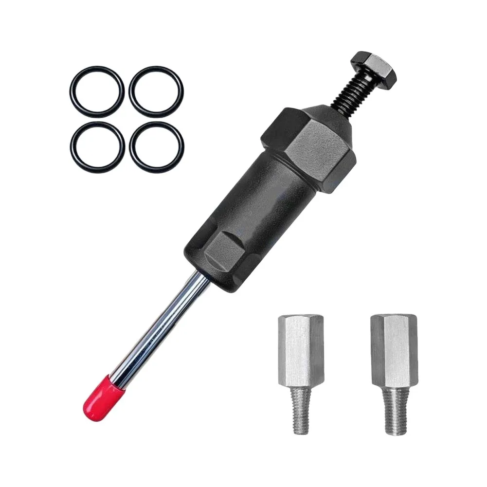 Heavy-Duty Grease Nozzle Cleaner For M6 M8 Fitting Manual Screw-In Unclogging Tool With Dual Rod Lengths For Truck And Machinery
