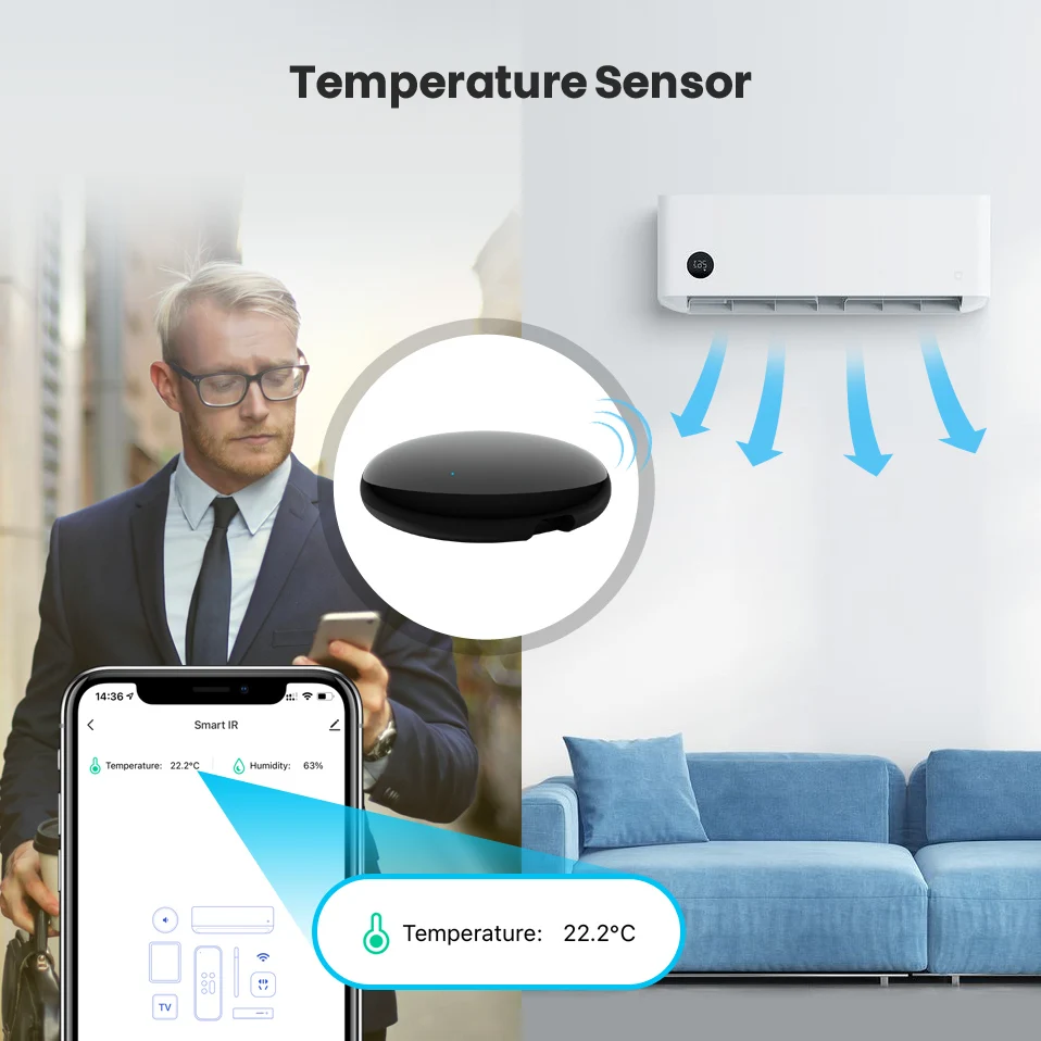 AVATTO Tuya WiFi IR Smart Remote Control Infrared，For Smart Home Voice Control For Air TV DVD AUD AC Work With Alexa Google Home