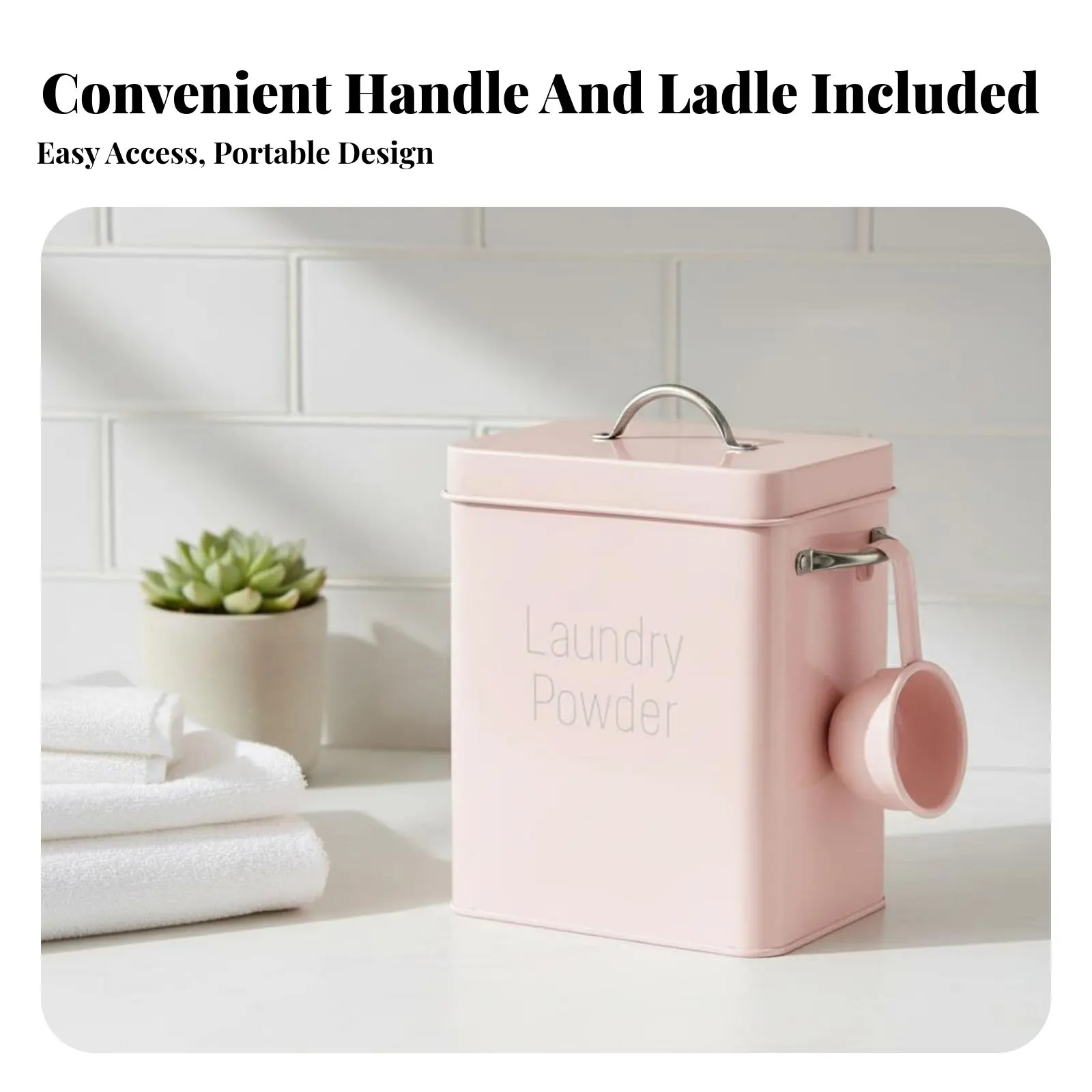 

Laundry Container Large Capacity Storage Box Laundry Soap Box Space-Saving Great Gift Suggestion for Pantry