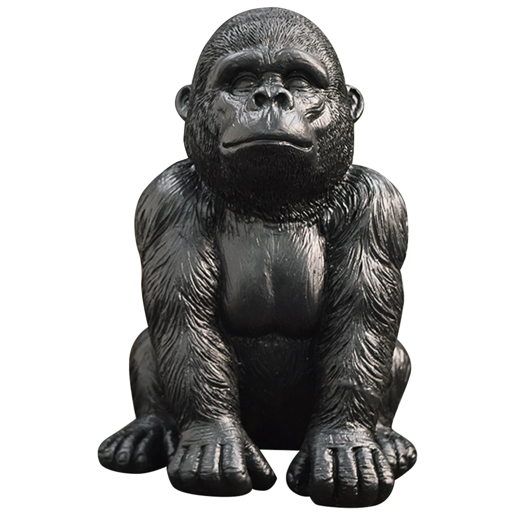 

Gorilla Ornaments Animal Decor Sitting Statue Figurine Realistic Model Resin Crafts Centerpiece Desk Decorations