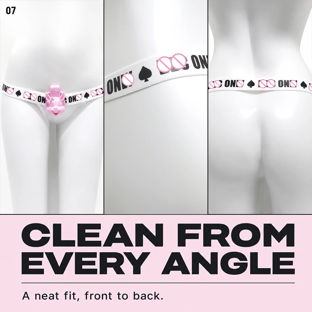 Adjustable Male Chastity Cage Anti-Off Device with Elastic Band Sissy Sex Toys Scrotum Ring Male Penis Ring Auxiliary Belt view 4