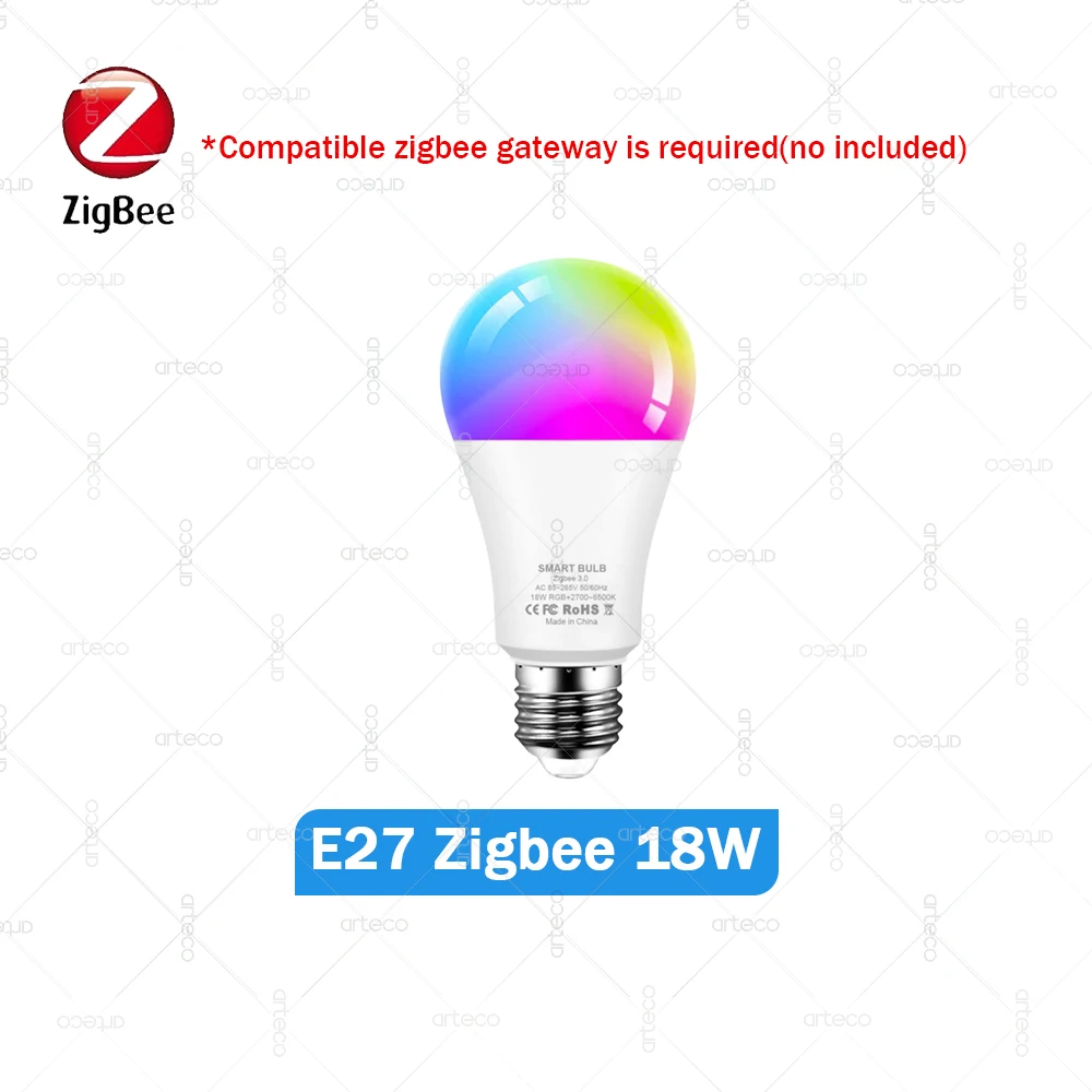 Zigbee 3.0 Smart LED-Glühbirne E27 E14 GU10 RGB+CCT Dimmbare Leuchte 2700-6500K Lampe Kompatibel mit Alexa Echo SmartThings Z2M Yandex Alice