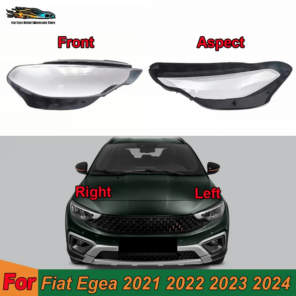 

Car Front Headlight cover For Fiat Egea 2021 2022 2023 2024 Lampshade Headlamp Cover Lamp Shell Mask Headlight Shade Plexiglass