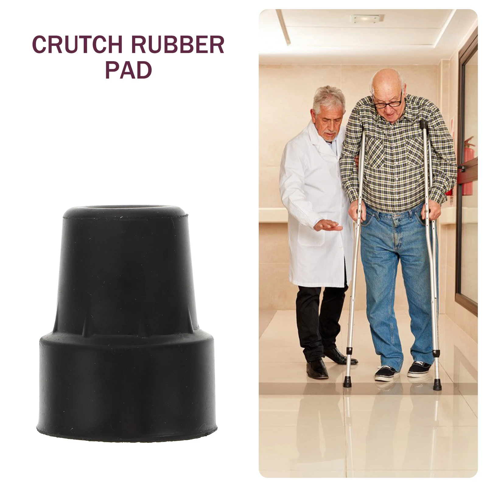 

Non Slip Pads for Crutches Anti Slip Mat Stick Feet Protector Leg Sets Rubber Cover Crutch Feet Pad Cushion Portable Crutch Mat