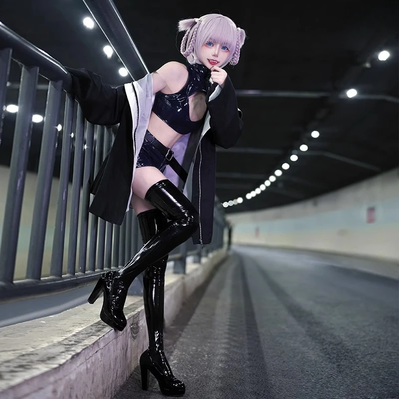 

Anime Call of The Night Nazuna Cosplay Costume Anime Yofukashi No Uta Cosplay Vampire Nazuna Nanakusa PU Leather women's costume