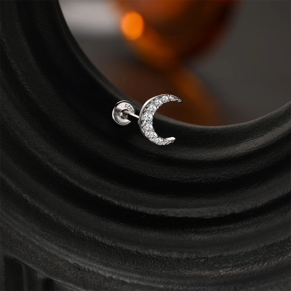 AIDE 925 Sterling Silver Pierced Moissanite Women Earrings Water Drop Geometric Floral Marquise Tassel Marquise Thread Moon Star view 4