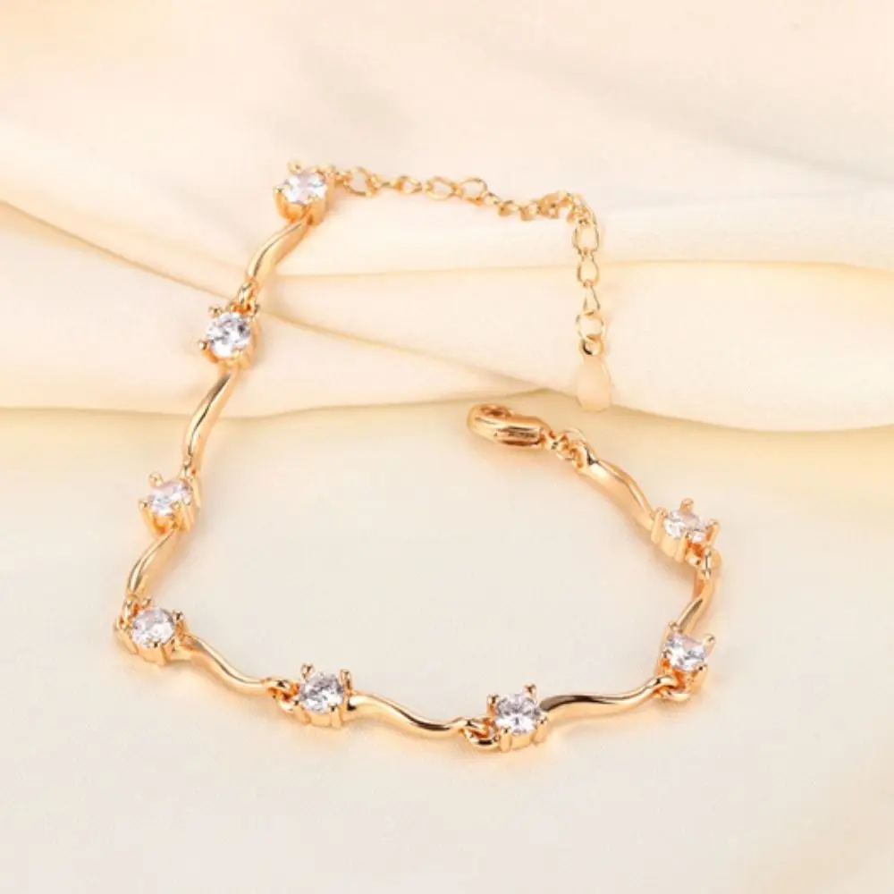 2 шт. регулируемые браслеты для пар, тонкие подарки на день Святого Валентина, браслет с кристаллами и волнами, ювелирные изделия со стразами, легкий роскошный браслет